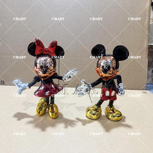 Escultura de Mickey y <span class=keywords><strong>Minnie</strong></span> de dibujos animados con acabado cromado, para decoración interior, estilo Pop Art, venta al por mayor en varios colores. - Product Image 5