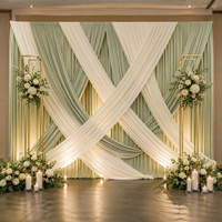 Rideaux de fond en tissu polyester ivoire 5,25 x 10 pieds pour scène d'événement, décoration de plafond de mariage, draperies douces en soie de lait – Vente en gros
