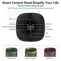 Purificateur d'air pour animaux de compagnie pour maison intelligente Wi-Fi et contrôle des odeurs, moniteur de qualité de l'air PM2.5, filtre HEPA, télécommande