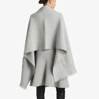 Ladies 'Grey Jersey Strick poncho aus gebürsteter Wolle und Mohair Damen Accessoire Schal & Schal