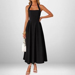 NY Spring 2026 New Style European Women's Fashionable Elegant Wide-Hung <strong>String</strong> Neckline Backless <strong>Dress</strong> - Product Image 2