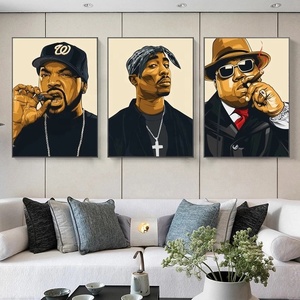 Peinture sur toile d'art de rappeur hip-hop <span class=keywords><strong>2Pac</strong></span>, portraits, affiches et impressions, art mural, images - Product Image 1