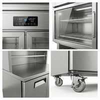 Freezer Komersial Tiga-dalam-Satu Pintu Ganda Mewah dengan Desain Bebas Es, Kontrol Suhu Digital & Mode Hemat Energi