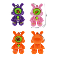 Guessing Carotte Lapin Porte-clés Jeu de devinettes en plastique Lapin avec chaîne à billes pour enfants Porte-clés Jouets