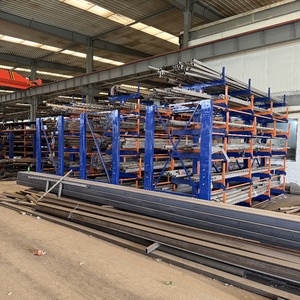 Étagères télescopiques robustes pour le stockage en entrepôt de tubes, profilés et tuyaux en acier - Product Image 3