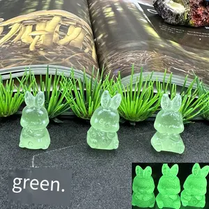 300 hạt/packagecartoon động vật Glow-in-The-Dark Bunny dễ thương thu nhỏ phong cảnh DIY Glow-in-The-Dark nhựa nữ trang