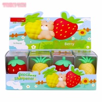 Taille-crayon manuel en plastique mini, motif ananas et fraise, directement de l'usine, cadeau de rentrée scolaire 366