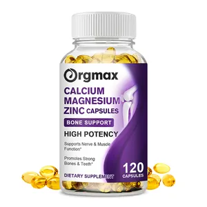 OEM 120 pcs Calcium Magnésium Zinc avec Vitamine D3 Softgel Capsule Supplément de Force Osseuse