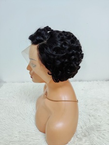 ليت فلاي 17 ترقية عالية الجودة برازيلي 13 × 4 قصيرة بوب مجعد أسود طبيعي لقطع بيكسي شعر مستعار - Product Image 5