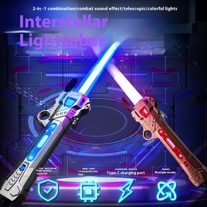 Épée <span class=keywords><strong>laser</strong></span> 2-en-1 BJQ pour enfants, <span class=keywords><strong>sabre</strong></span> <span class=keywords><strong>laser</strong></span> en plastique avec effets sonores et scintillants pour garçons et filles - Product Image 2