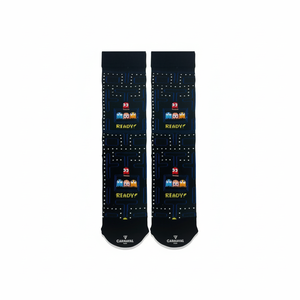 Chaussettes en soie respirantes à motif Pacman coloré pour filles, logo personnalisé, longueur cheville, saison printemps, design tricoté, emballage en sachet - Product Image 2