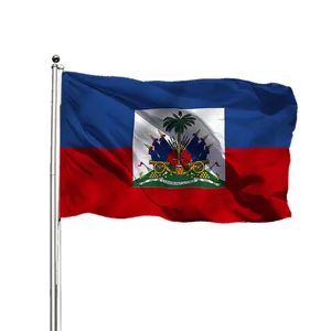 Flagnshow Hot Selling Double Side Printing haiti flag Custom Size 100% Polyester haitian flag