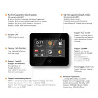 Système d'alarme intelligent P500s, nouveau modèle, écran tactile 4,3 pouces, sécurité domestique, multilingue, Tuya Smart WiFi GSM, alimenté par batterie