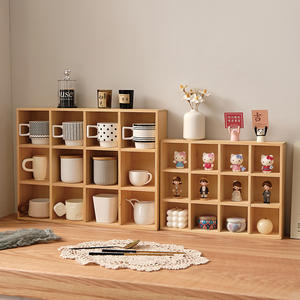 Caja de almacenamiento de madera con doce compartimentos, tipo rectangular vertical, para juegos de té y tazas de agua, para organizar el almacenamiento y uso en el estudio. - Product Image 5
