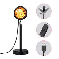 Nouvelle Lampe Projecteur Coucher de Soleil LED Haute Qualité, Rotation à 180 Degrés, Lumière de Projection pour Décoration d'Intérieur