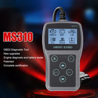 Herramienta de escaneo de diagnóstico de coche OBD2 MS310 Pantalla de 2,4 pulgadas Material ABS Lector de código de falla Probador de batería incluido-Nueva versión de software