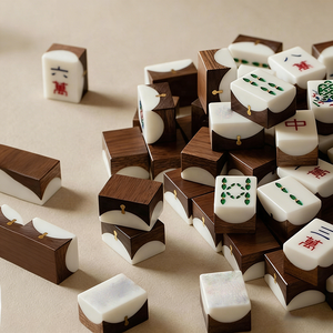 Juego de Mahjong Americano Personalizado de 160 Fichas de Madera de <span class=keywords><strong>Haya</strong></span>, Juego de Fichas de Mahjong Americano Resistentes a la Decoloración - Product Image 6