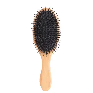 Best Selling Hair Brush Supplier Healthy Care Natural Wooden Hair Brush Balance Hair Oil Massage Scalp Boar Bristle Air Cushion