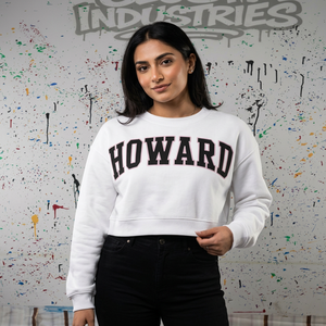 Sweat-shirt à capuche HOWARD WHITE noir avec broderie appliquée CLUSH SPORTS 100% coton velours d'hiver coupe ample écologique - Product Image 1