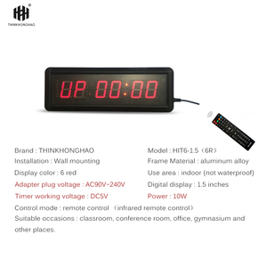 ตัวจับเวลาตั้งโต๊ะ6หลัก1.5นิ้วตัวจับเวลา <span class=keywords><strong>LED</strong></span> ดิจิตอลควบคุมการนับถอยหลังเข้ายิมสีแดงทั้งตัวในร่ม - Product Image 5