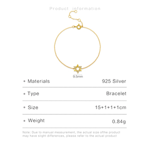 FUAMAY Bracciale in Argento <span class=keywords><strong>925</strong></span> con Stella Traforata Placcato Oro 18K Stella di David Bracciale in Argento Sterling <span class=keywords><strong>925</strong></span> per <span class=keywords><strong>Uomo</strong></span> con Zirconi - Product Image 3