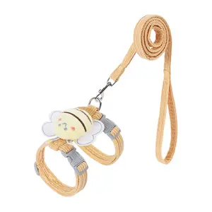 Cat Leash Harness For Breaking Loose When Going Out With Cat Rope I-shaped Cute Adjustable Pet Harness