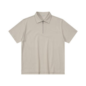 Verano nuevo diseño Unisex algodón poliéster moda Polo manga corta Camiseta Casual puló<span class=keywords><strong>ver</strong></span> media cremallera camisetas de hombre - Product Image 3