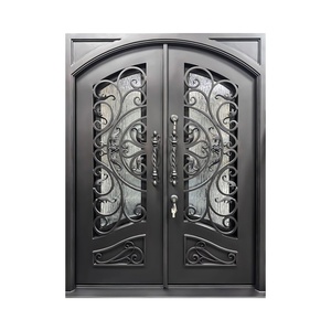 Texture martelée de <span class=keywords><strong>porte</strong></span> coulissante de sécurité en fer finie pour l'application extérieure intérieure pour les hôtels Matériau principal en polymère forgé - Product Image 3