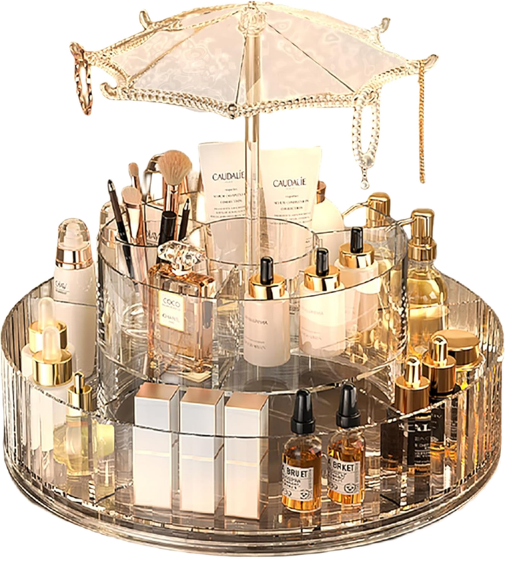 Large Capacity 360 Rotating Clear Acrylic