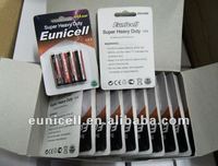 Batería AAA de China, Fabricante Mayorista, 1.5V, 1.5 Voltios, R03 Um 4 Pilas AAA de Zinc-Carbón, Tipo AAA