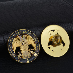 フリーメーソン古代と受け入れられたスコットランドの儀式エナメルピンメタルバッジ - Product Image 6