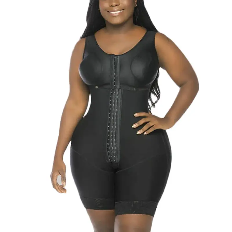 Corset de forme une pièce en dentelle de maille extensible à long boutonnage Vente en gros