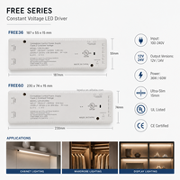 Driver d'éclairage pour armoire avec 6 sorties contrôlées et 1 port indépendant, alimentation LED 12V 24V 36W 60W FREE36-24