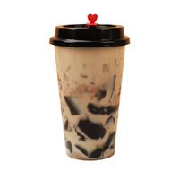 Couvercle noir en plastique biodégradable transparent en forme de U pour gobelet à café jetable, idéal pour les boissons froides à emporter, usage commercial