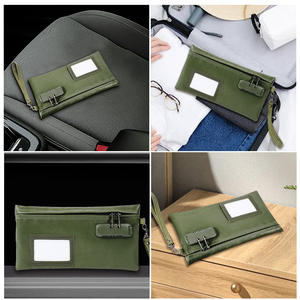 BSCI pabrik kustom pengunci obat tas uang tahan api dengan kunci kombinasi tahan lama kanvas tas uang tunai tas Bank untuk uang tunai - Product Image 4