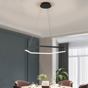 Hexagonal Gold LED Chandelier Geometric Minimalist Design Nordic Luxury Style for <b>Dining</b> Room Grand Apartment Home <b>Light</b> - Product Image 2