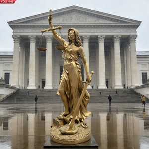 Estatua de la Dama de la Justicia en Bronce Dorado YOUFINE para Decoración de Instituciones y Exteriores - Product Image 3