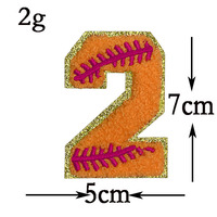 En gros, patchs lettres thermocollants brodés, à paillettes, en chenille et en PVC pour équipes de baseball et softball, pour chapeaux et vêtements