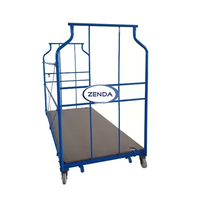 Conteneur à roulettes standard en acier, équipement logistique, chariot pliable à quatre roues, OEM, revêtement en poudre