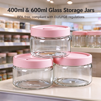 Bol en verre borosilicate rond, léger, anti-fuite, pour salade, idéal pour les pique-niques
