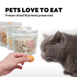 ओम ओडम 200 जी को फ्रीज-सूखे ताजा मांस और फल पालतू जानवर दोनों के लिए 12 स्वादों का इलाज करता है - Product Image 4