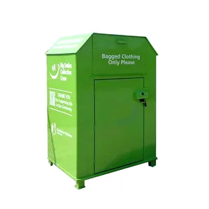 Top quality book donation bin new outside metal steel clothing recycling bins for sale
