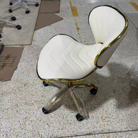 Silla de Esteticista para Salón de Belleza, Silla de Pedicura con Ruedas para Técnicos y Clientes de Spa de Uñas