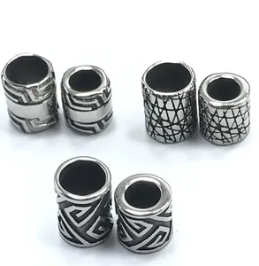 Bán Buôn Trống Hình Dạng Thép Không Gỉ Spacer Hạt Quyến Rũ Vòng Lỗ Lớn 6/8Mm Dấu Hiệu Biểu Tượng Miếng Đệm Thời Trang Đồ Trang Sức Phát Hiện