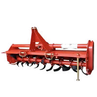 Maquinaria Agrícola de Trabajo Pesado, Cultivador Rotatorio para Tractor de 3 Puntos con Accionamiento por Cadena Lateral, Profundidad de Labranza de 8-12 cm