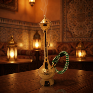 Mini Chicha Classique en Laiton pour Salons de Chicha et Bars - Prix de Gros Artisanat Indien pour la Maison - Product Image 1
