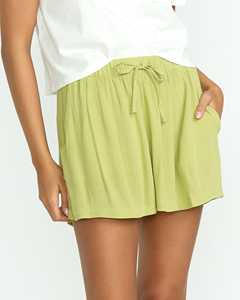 Shorts décontractés respirants et écologiques pour femmes, avec taille élastique et perles et cristaux scintillants - Product Image 1