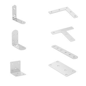 Soportes de ángulo de acero inoxidable tipo L, tipo T, conectores de soporte para estantes, accesorios de hardware de ángulo recto de 90 grados, duraderos - Product Image 1