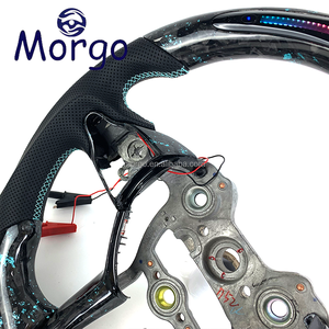 Volante Deportivo Personalizado de Fibra de Carbono Forjado Real con LED para Hyundai I30N I20N Elantra Veloster Kona <span class=keywords><strong>N</strong></span> Estilo Racing - Product Image 4