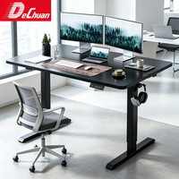 Bureau ergonomique réglable en hauteur B2B avec cadre en métal noir et contrôleur à mémoire de forme